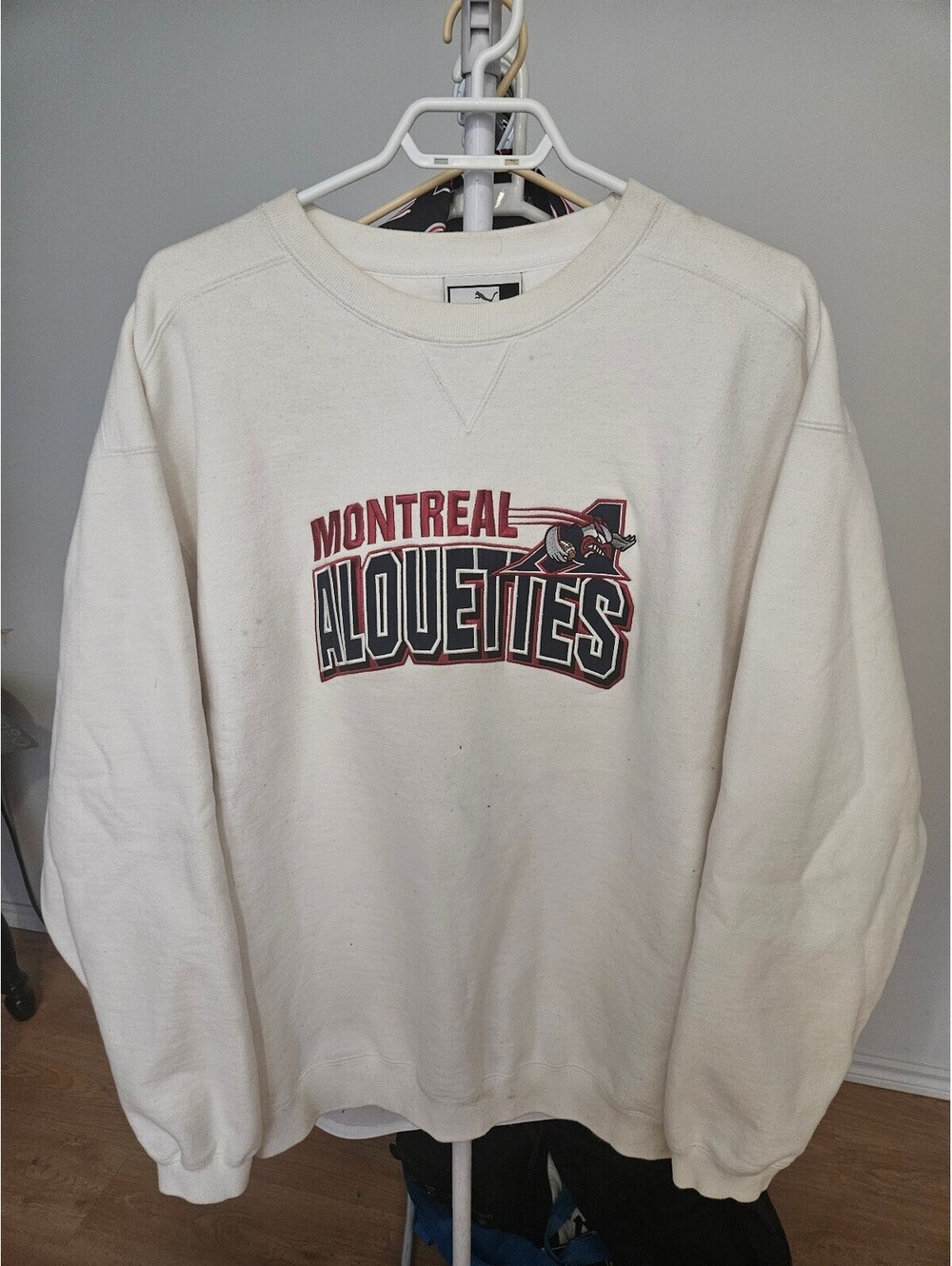 Puma Montreal Alouettes old logo white crewneck sweatshirt